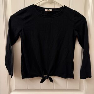 Crewcuts Black Long Sleeve Kids Tee with Knot